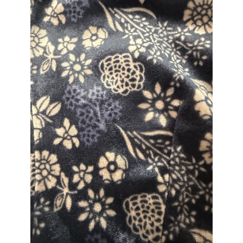 Carolina Belle Navy Velvet‎ Floral Blazer Jacket Womens Size S *FLAW - Picture 8 of 11